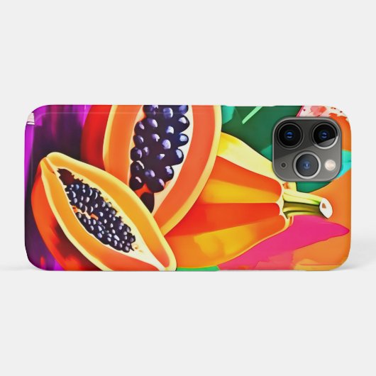Gesneden Papaya Pop Art Case-Mate iPhone Case (Achterkant (horizontaal))