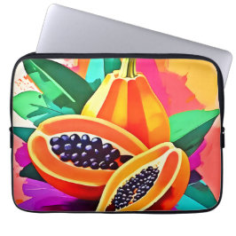 Gesneden Papaya Pop Art Laptop Sleeve