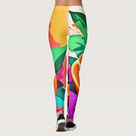 Gesneden Papaya Pop Art Leggings (Achterkant)