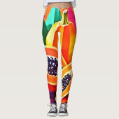 Gesneden Papaya Pop Art Leggings (Voorkant)