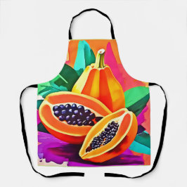 Gesneden Papaya Pop Art Schort