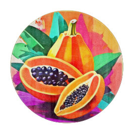 Gesneden Papaya Pop Art Snijplank