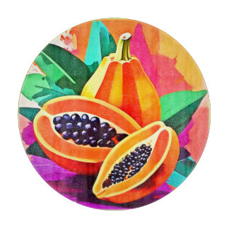 Gesneden Papaya Pop Art Snijplank
