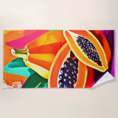 Gesneden Papaya Pop Art Strandlaken (Voorkant)