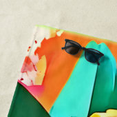 Gesneden Papaya Pop Art Strandlaken (In situ)