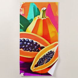 Gesneden Papaya Pop Art Strandlaken