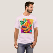 Gesneden Papaya Pop Art T-shirt (Voorkant volledig)