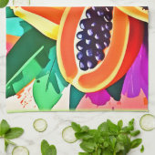 Gesneden Papaya Pop Art Theedoek (Gevouwen)