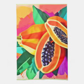 Gesneden Papaya Pop Art Theedoek (Verticaal)