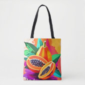 Gesneden Papaya Pop Art Tote Bag (Voorkant)