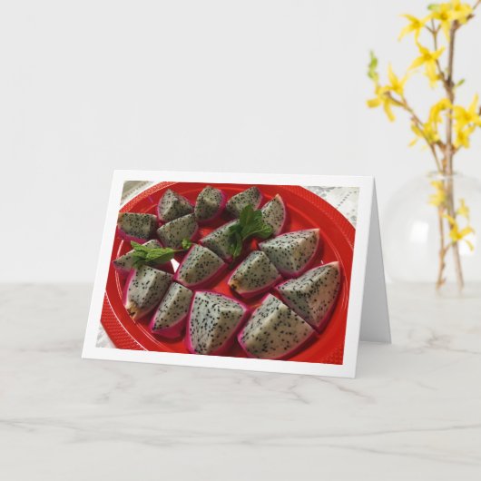 Gesneden Pitaya - Drakenfruit Kaart (Gele Bloem)