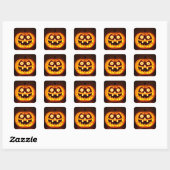 Gesneden Pompoen Jack O Lantern Halloween Vierkante Sticker (Vel)