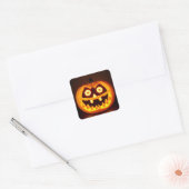 Gesneden Pompoen Jack O Lantern Halloween Vierkante Sticker (Envelop)