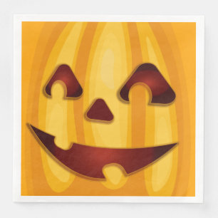Gesneden pompoen lachend Halloween ontwerp Servet