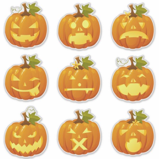 gesneden pompoen Sticker blad (Voorkant)