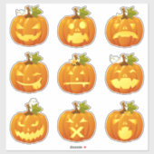 gesneden pompoen Sticker blad (Vel)