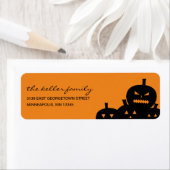 Gesneden pompoenen Halloween adreslabel Etiket (Insitu)