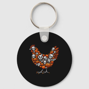 Gesneden Pompoenen Halloween Kip Schattigee Vorm B Sleutelhanger