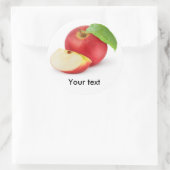 Gesneden rode appel ronde sticker (Tas)