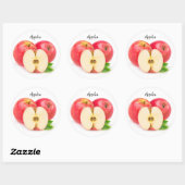 Gesneden rode appels ronde sticker (Vel)