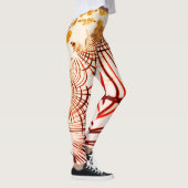 Gesneden rode bruine krommen met verouderd effect leggings (Rechts)