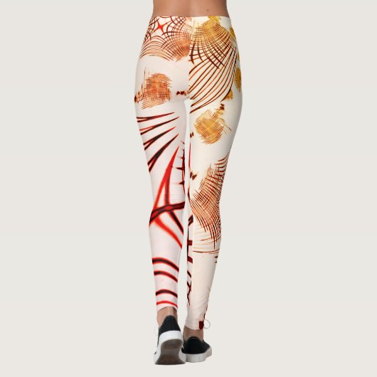 Gesneden rode bruine krommen met verouderd effect leggings (Achterkant)