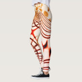 Gesneden rode bruine krommen met verouderd effect leggings (Links)