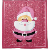 Gesneden roze grillige kerstvakantie van de Kerstm Douchegordijn (Voorkant)