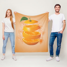 Gesneden Sinaasappel Levendig en Verfrissend Aange Fleece Deken