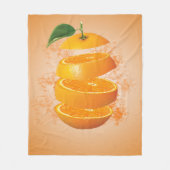 Gesneden Sinaasappel Levendig en verfrissend Custo Fleece Deken (Voorkant)
