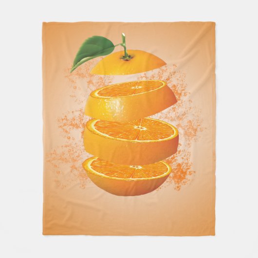 Gesneden Sinaasappel Levendig en verfrissend Custo Fleece Deken (Voorkant)
