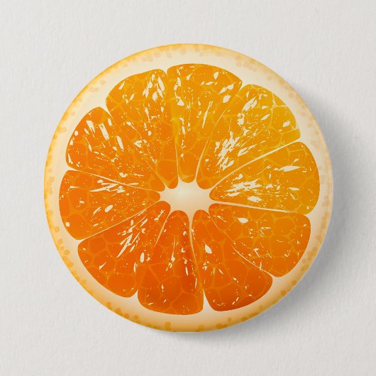 Gesneden Sinaasappel Ronde Button 7,6 Cm (Voorkant)