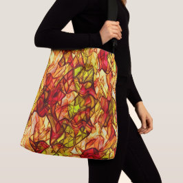 Gesneden snoeren verborgen onder een rode paaier crossbody tas