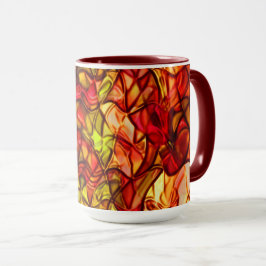 Gesneden snoeren verborgen onder een rode paaier mok