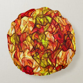 Gesneden snoeren verborgen onder een rode paaier rond kussen