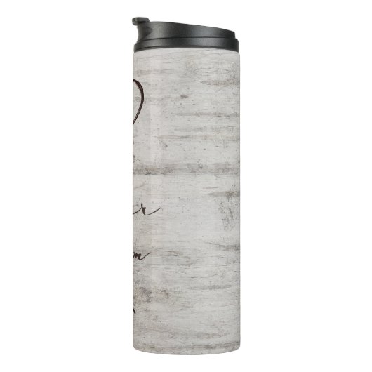 Gesneden Sweethearts Monogram Zuster van de bruide Thermosbeker (Geroteerd rechts)