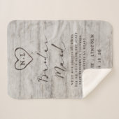 Gesneden Sweethearts Rustiek aan het bruidsmeisje  Sherpa Deken (Voorkant (horizontaal))