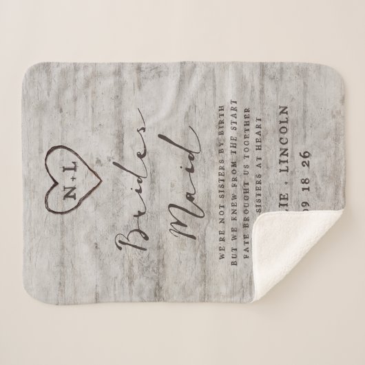 Gesneden Sweethearts Rustiek aan het bruidsmeisje  Sherpa Deken (Voorkant (horizontaal))