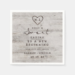 Gesneden Sweethearts Rustiek Berken Hout Sweet End Servet