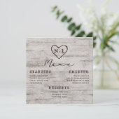 Gesneden Sweethearts Rustiek Berken Hout Vierkant  Menu (Staand voorkant)