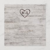 Gesneden Sweethearts Rustiek Berken Hout Vierkant  Menu (Achterkant)