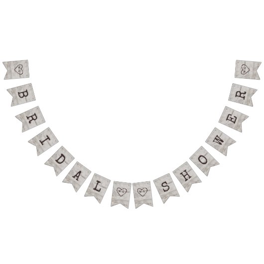 Gesneden Sweethearts Rustiek Berken Vrijgezellenfe Vlaggetjes (Alle)