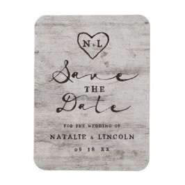 Gesneden Sweethearts Rustiek Berkenhout Save the D Magneet