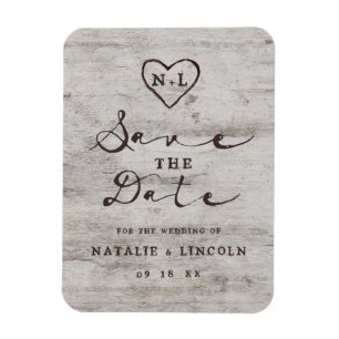 Gesneden Sweethearts Rustiek Berkenhout Save the D Magneet