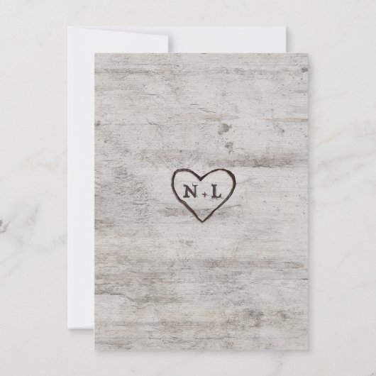 Gesneden Sweethearts Rustiek Bruiloft Vrijgezellen Kaart (Achterkant)