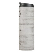 Gesneden Sweethearts Rustiek Monogram Toekomst Mrs Thermosbeker (Geroteerd rechts)