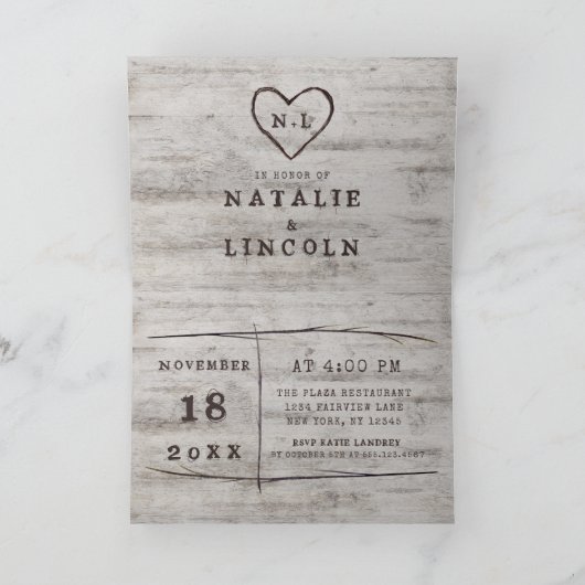 Gesneden Sweethearts Rustiek Paar's Wedding Shower (Binnen)