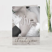 Gesneden Sweethearts rustieke aangepaste bruiloft Bedankkaart (Voorkant)