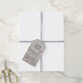 Gesneden Sweethearts rustieke berk bruiloft dank u Cadeaulabel (Met Touw)