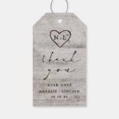Gesneden Sweethearts rustieke berk bruiloft dank u Cadeaulabel (Achterkant)